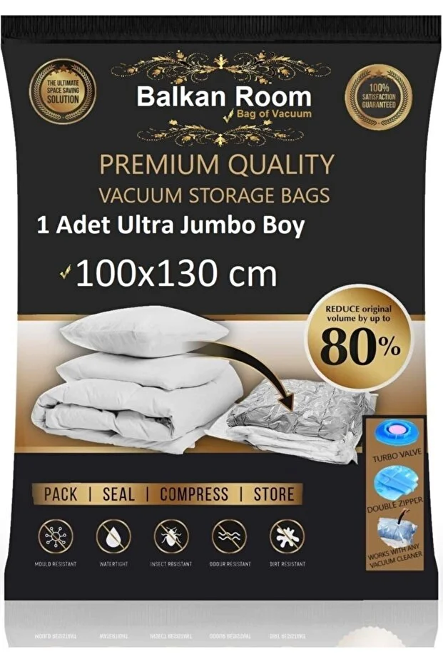 Vakum Hurcu 100 X 130 Vakumlu Hurç Ultra Jumbo Boy Vakumlu Poşet